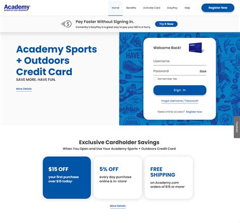 Almost all the stores offer such cards that help you save money and shop with freedom. . Academy comenity sign in